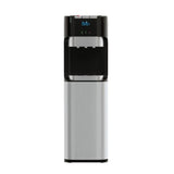 Hot Cold and Room Temp Water Dispenser Cooler Bottom Load, Tri-Temp, Black and Brush Stainless Steel, Essential Series