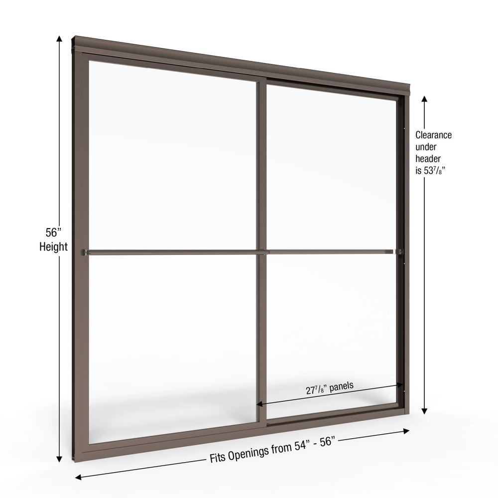 Deluxe 56 in. x 56 in. Framed Sliding Tub Door in Oil Rubbed Bronze - Super Arbor