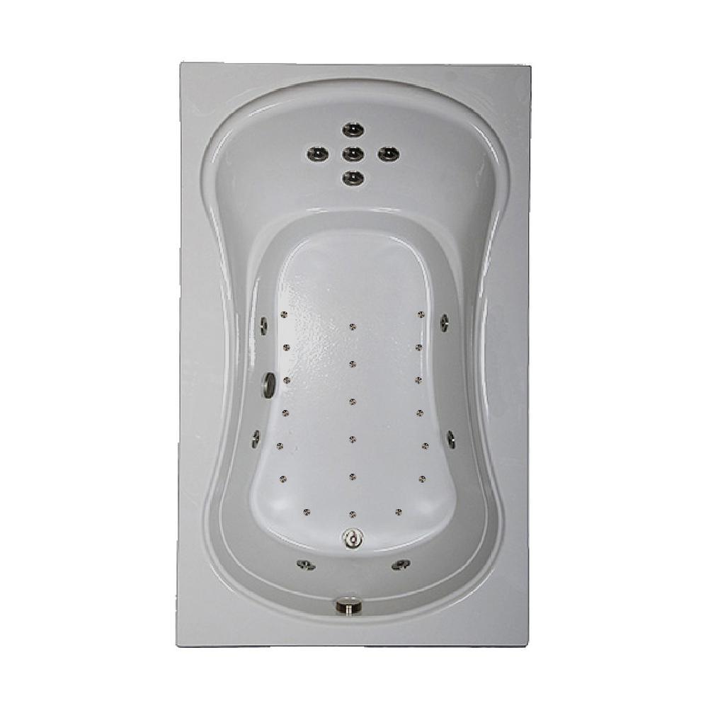 72 in. Acrylic Rectangular Drop-in Combination Bathtub in White - Super Arbor