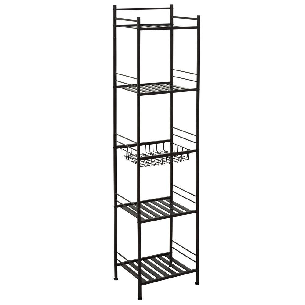 Slat Style 14 in. W x 11 in. D x 58.5 in. H Towel Tower in Bronze - Super Arbor