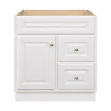 Hampton 30 in. W x 21 in. D x 33.5 in. H Bathroom Vanity Cabinet Only in White