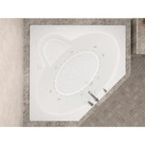 Malachite 5 ft. Acrylic Corner Drop-in Whirlpool Air Bathtub in White - Super Arbor