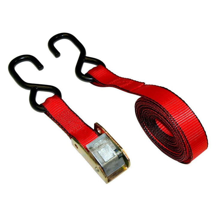 1 in. x 15 ft. Cam Buckle Tie-Down Strap with 1500 lbs. S-Hook Design - Super Arbor