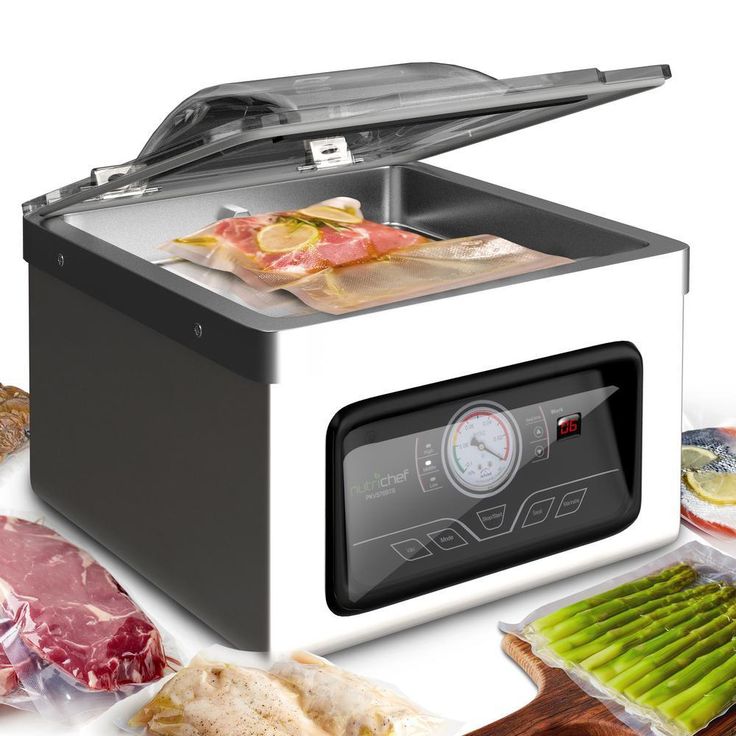 White Chamber Food Vacuum Sealer System - Commercial Electric Air Seal Preserver with Air Vac Bags (Stainless Steel)