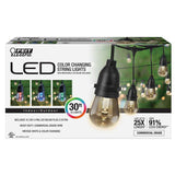 30 ft. 15-Socket Indoor/ Outdoor Color Changing String Light Set with LED Bulbs and Remote Control Included (4-Pack)