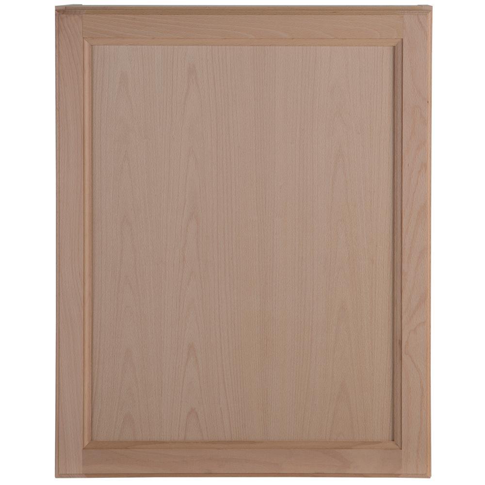 Easthaven Shaker Assembled 36x30x12 in. Frameless Wall Cabinet in Unfinished Beech - Super Arbor