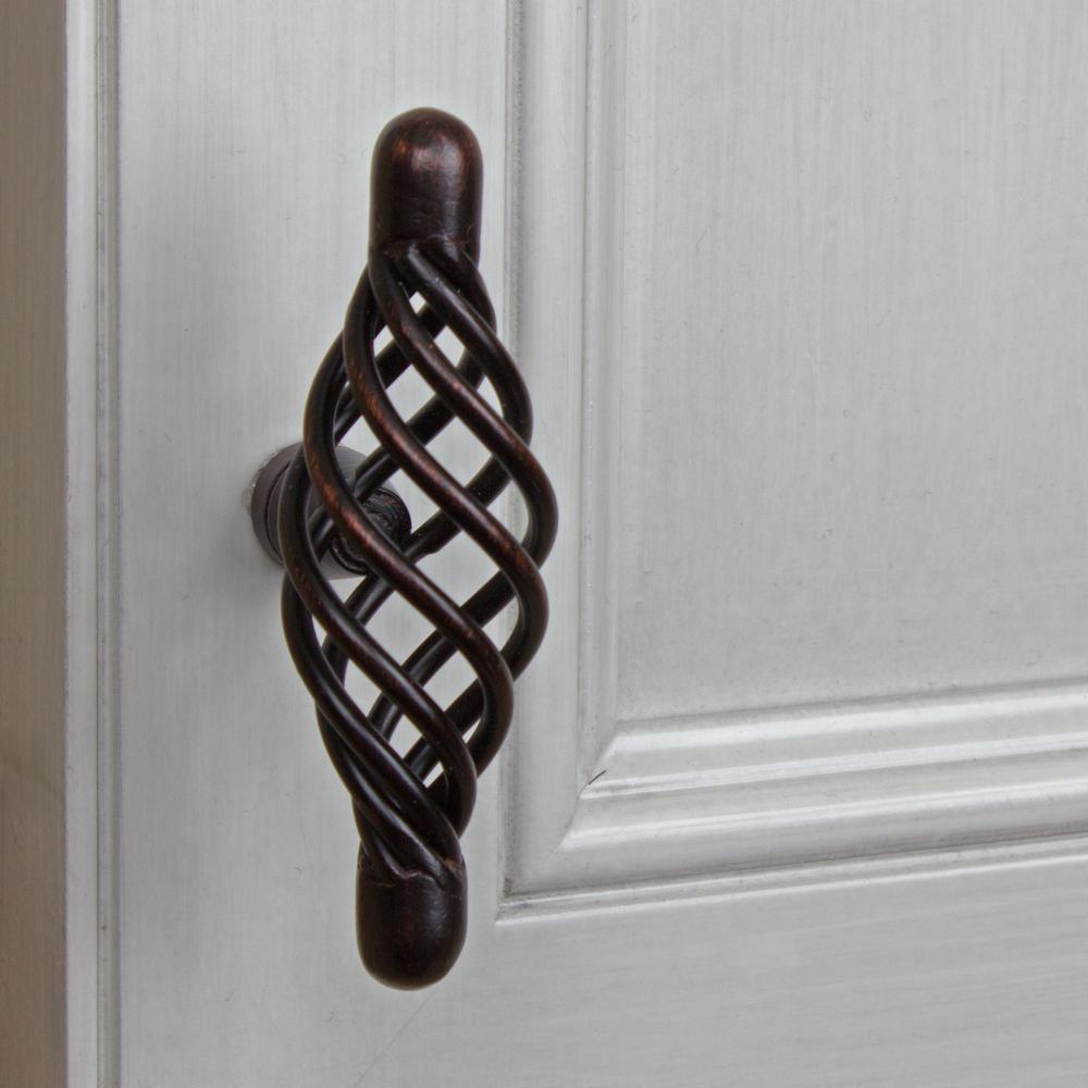 3 in. Long Rustic Bronze T-Handle Birdcage Cabinet Knobs (10-Pack) - Super Arbor