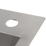 Vault Dual Mount Stainless Steel 33 in. 4-Hole Double Bowl Kitchen Sink with Basin Rack - Super Arbor