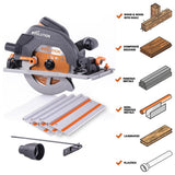 15 Amp 7-1/4 in. Circular Track Saw Kit with 40 in. Track, Electric Brake and Multi-Material Blade - Super Arbor