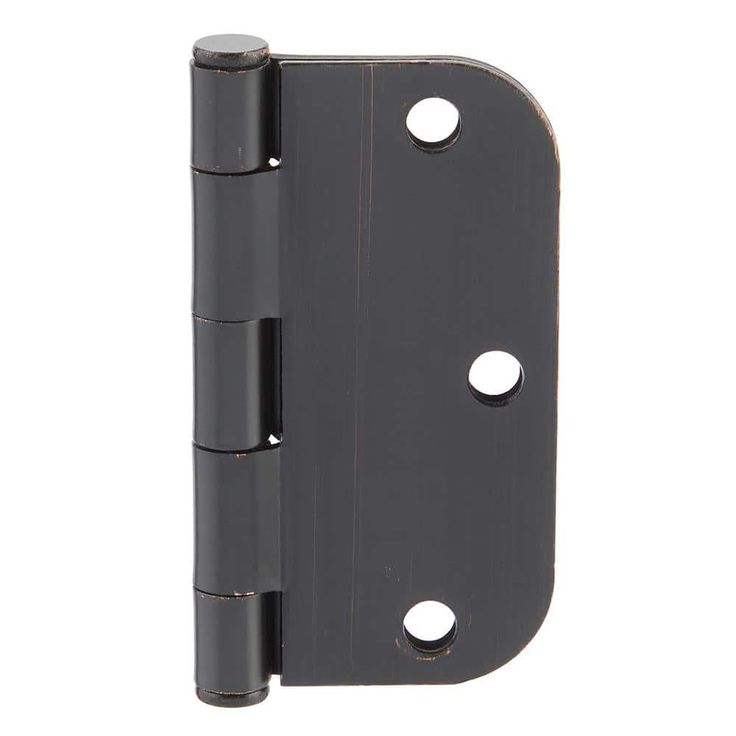 3-1/2 in. x 5/8 in. Radius Brushed Oil-Rubbed Bronze Door Hinge Value Pack (24-Pack)