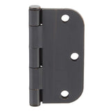 3-1/2 in. x 5/8 in. Radius Brushed Oil-Rubbed Bronze Door Hinge Value Pack (24-Pack)