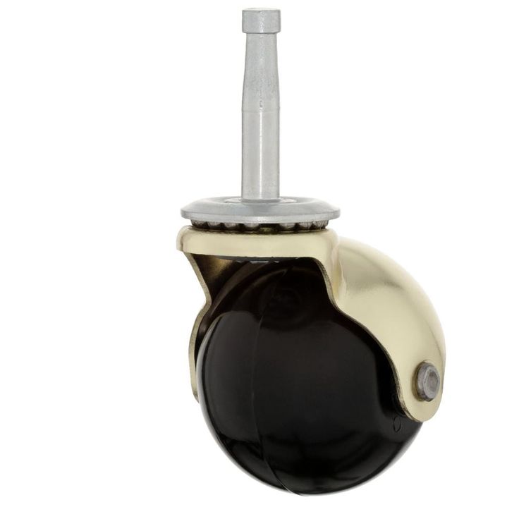 2 in. Brass Hooded Ball Stem Caster with 80 lb. Load Rating