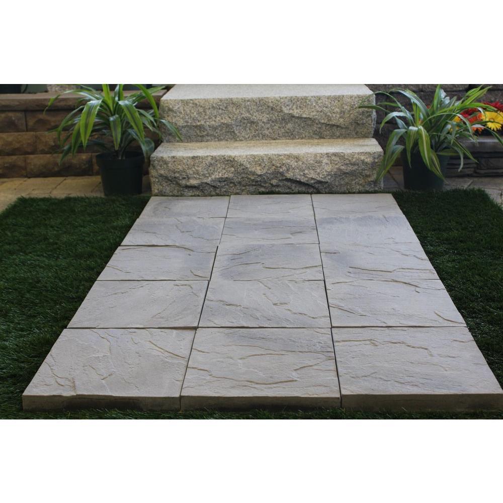 Patio-on-a-Pallet 12 in. x 12 in. Concrete Traditional Gray Yorkstone Paver (100-Pieces) - Super Arbor