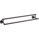Delta  Trinsic 24-in Double Flat Black Wall Mount Double Towel Bar