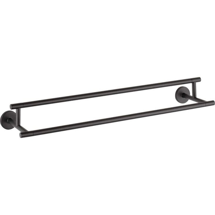 Delta  Trinsic 24-in Double Flat Black Wall Mount Double Towel Bar