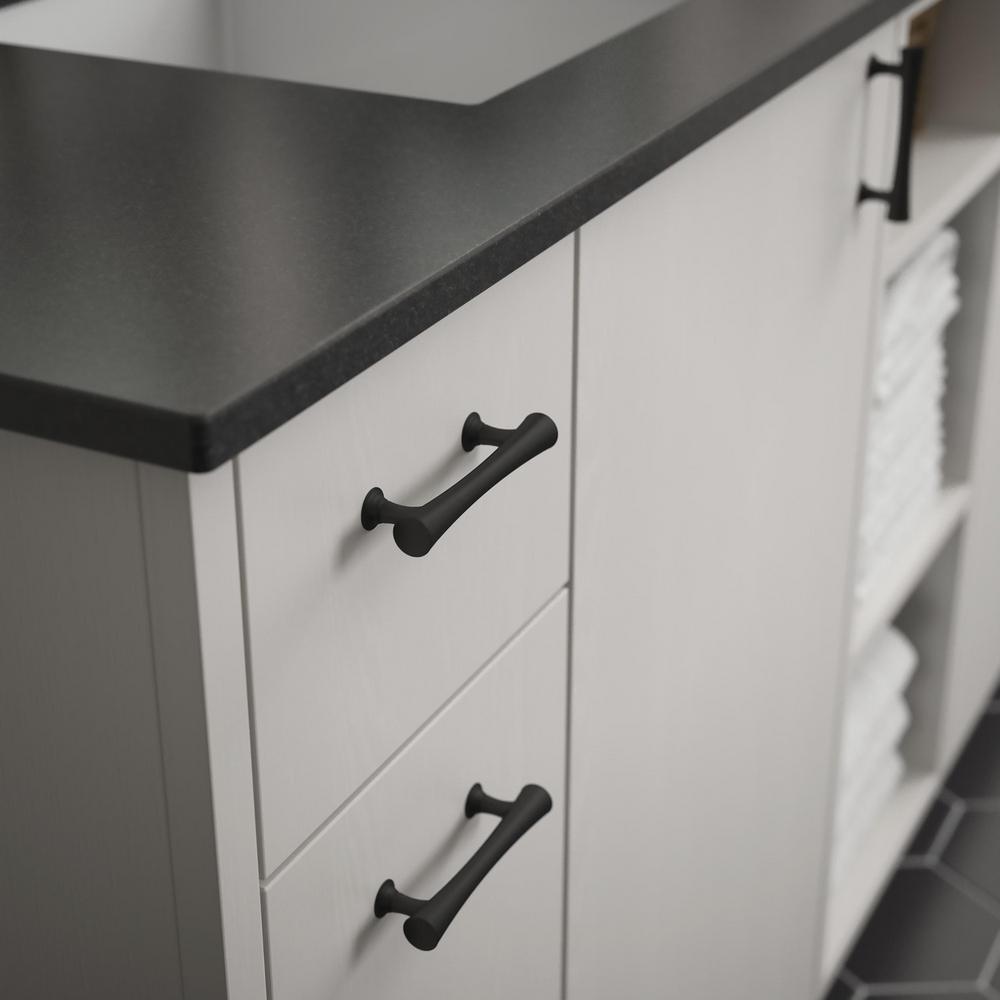 Drum 3 in. (76mm) Matte Black Drawer Pull - Super Arbor