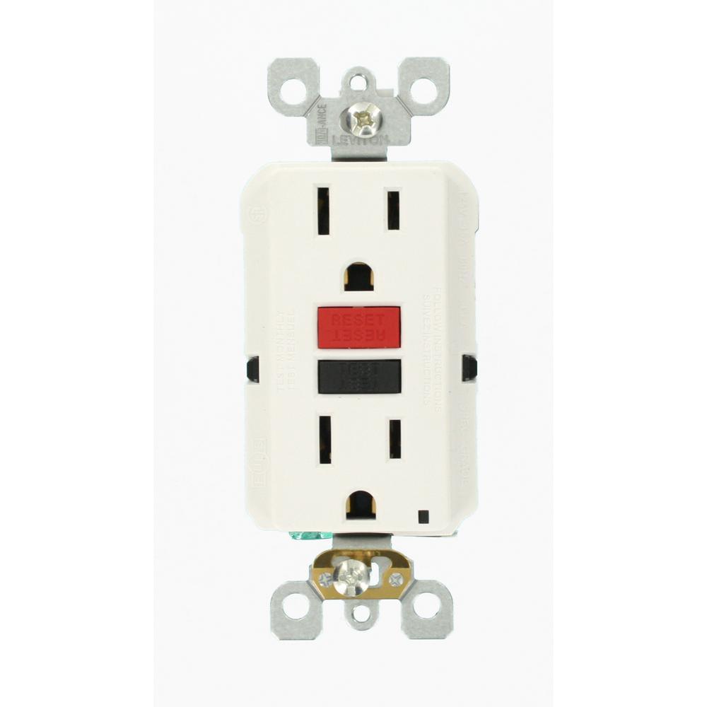 15 Amp Self-Test SmartlockPro Slim Duplex GFCI Outlet, Ivory - Super Arbor