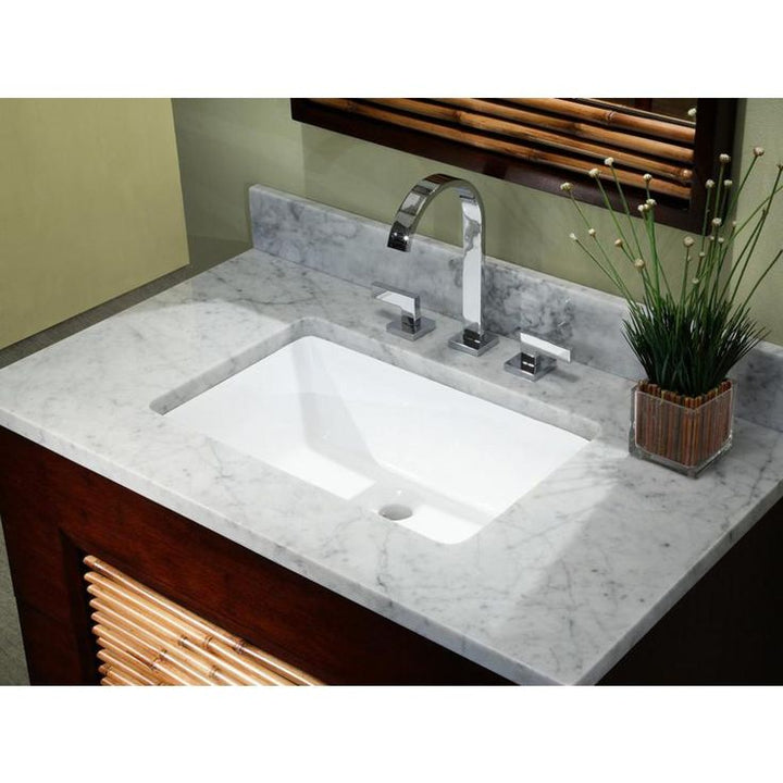 24 in. x 15-1/2 in. Rectrangle Undermount Vitreous Glazed Ceramic Lavatory Vanity Bathroom Sink Pure White