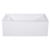 Aqua Eden Jenny 54 in. Acrylic Left-Hand Drain Rectangular Alcove Bathtub in White - Super Arbor