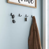1-13/16 in. Matte Black Double Wall Hook (4-Pack)