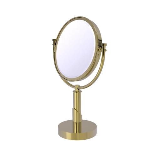 Allied Brass Tribecca 8-in x 15-in Polished Brass Double-Sided Magnifying Countertop Vanity Mirror
