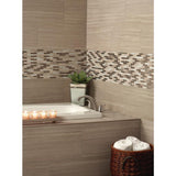 Diamante Brick 12 in. x 12 in. x 8 mm Glass Stone Mesh-Mounted Mosaic Wall Tile (10 sq. ft. / case) - Super Arbor