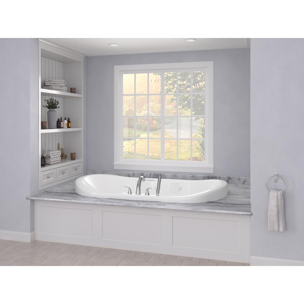 Ruby Diamond Series 5.9 ft. Center Drain Rectangular Drop-in Whirlpool and Air Bath Tub in White - Super Arbor