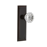 New York Plate 2-3/8 in. Backset Oil-Rubbed Bronze Privacy Bed/Bath Crystal Glass Door Knob - Super Arbor