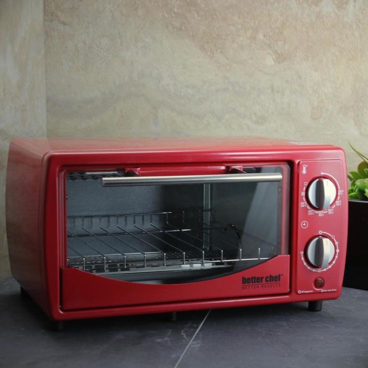 Better Chef 2-Slice Red Convection Toaster Oven (700-Watt)