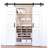 36 in. x 84 in. 6-Panel Composite PVC White Split Barn Door with Hardware Kit - Super Arbor