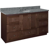 Shaker 42 in. W x 21 in. D x 34.5 in. H Vanity Cabinet Only in Natural Alder - Super Arbor