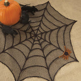 Spider Web 20 in. Black Round Doily (Set of 4)