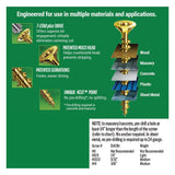 #8 x 1-1/4 in. T-Star Plus Drive Flat Head Partial Thread Yellow Zinc Multi-Material Screw (240 per Box)