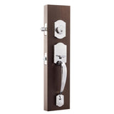 Soft Contemporary Polished Stainless Door Handleset with Right Hand Scandinavian Lever Trim - Super Arbor