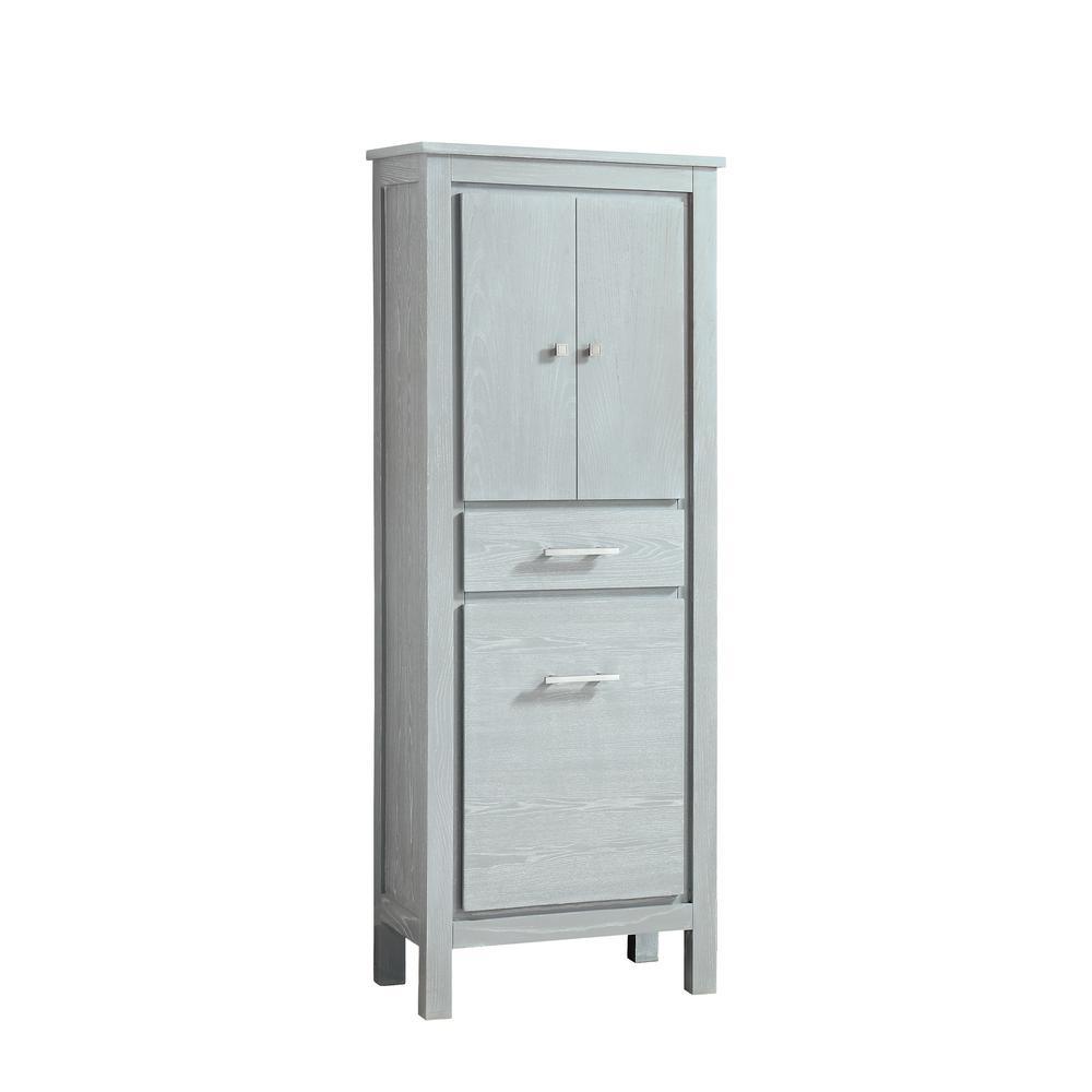 Riley 24 in. W x 15 in. D Freestanding Linen Tower in Sea Salt Gray - Super Arbor