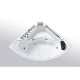Daisy 53 in. Acrylic Drain Center Corner Alcove Whirlpool Bathtub in White - Super Arbor