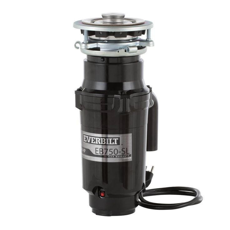 Everbilt Designer Series 3/4 HP Continuous Feed Garbage Disposal with Brushed Nickel Sink Flange and Attached Power Cord