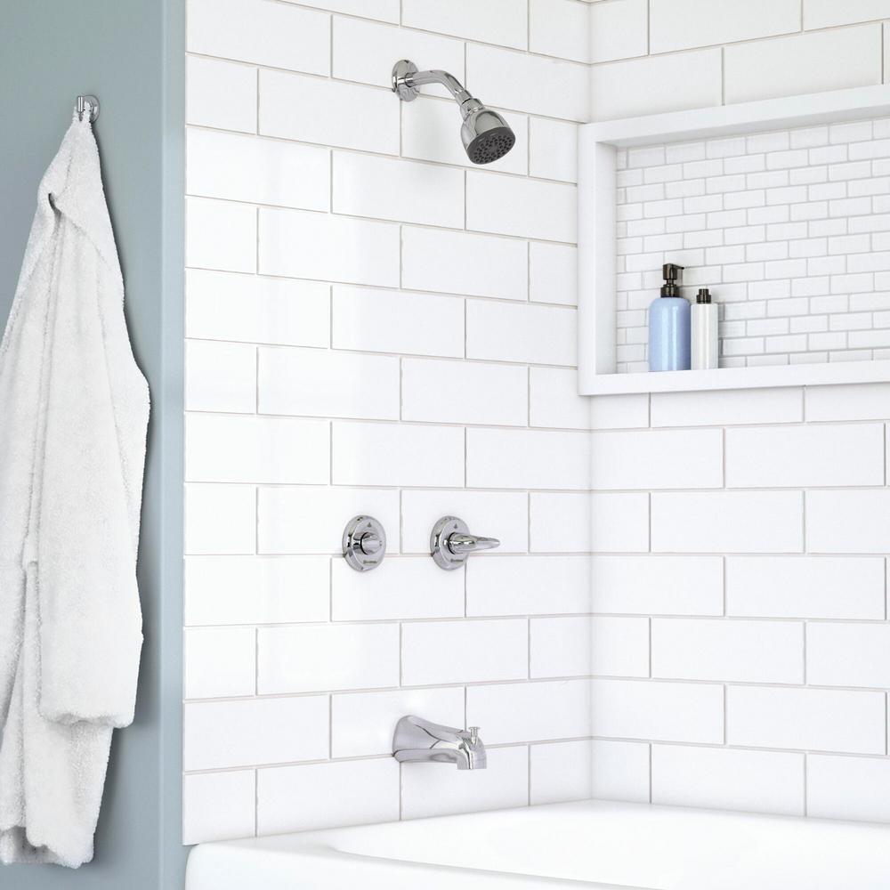 Aragon 2-Handle 1-Spray Tub and Shower Faucet in Chrome (Valve Included) - Super Arbor