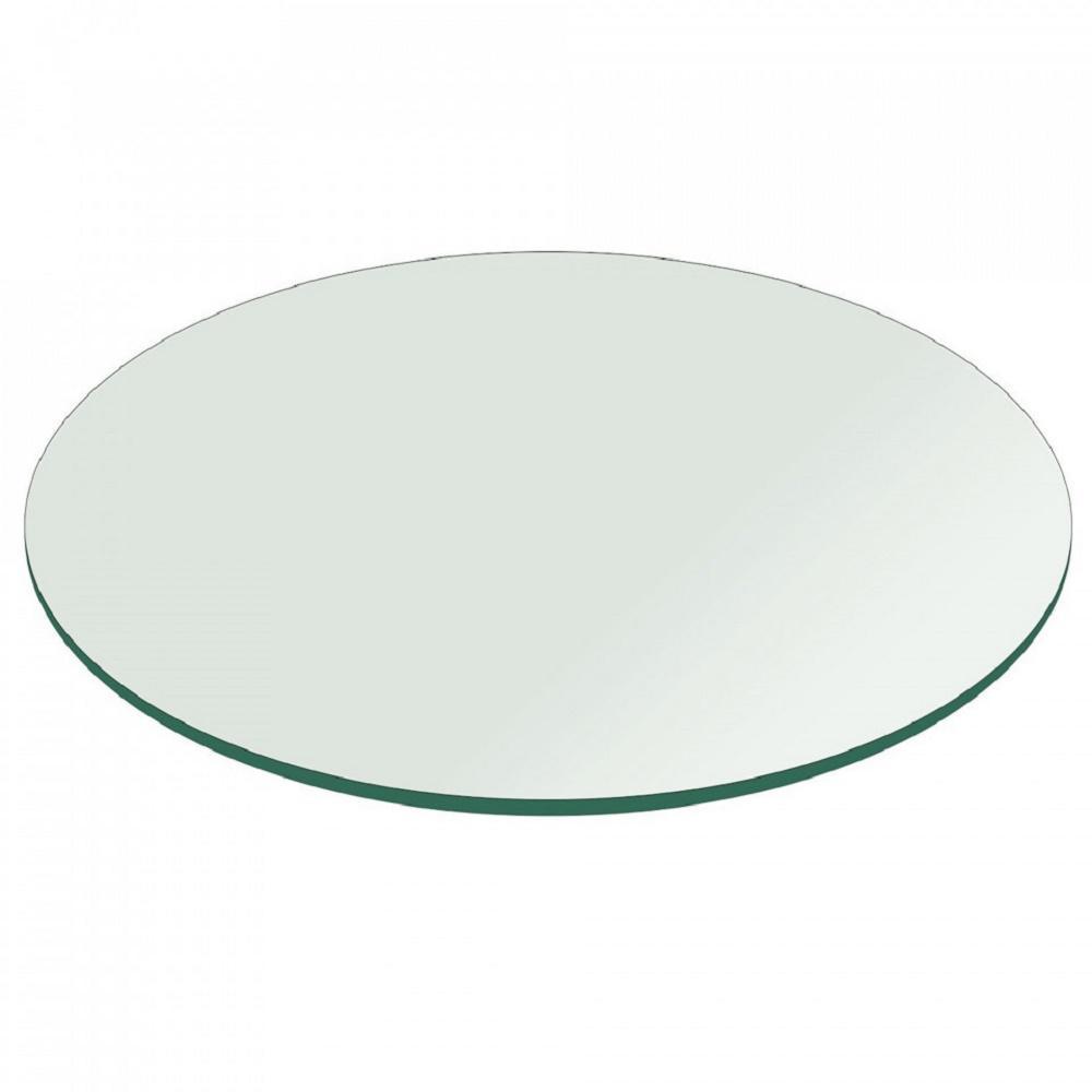 33 in. Clear Round Glass Table Top, 1/4 in. Thickness Tempered Flat Edge Polished - Super Arbor
