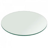 33 in. Clear Round Glass Table Top, 1/4 in. Thickness Tempered Flat Edge Polished - Super Arbor