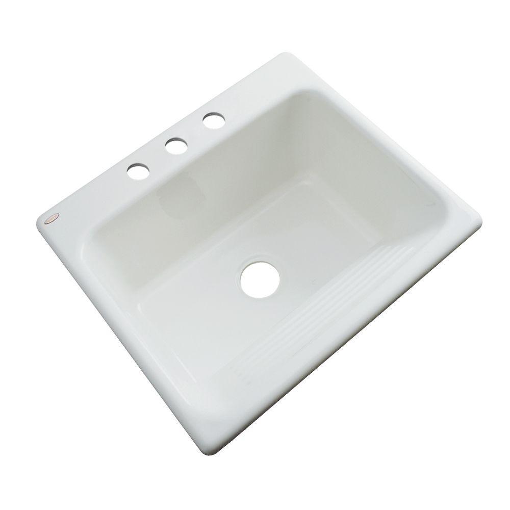 Kensington Drop-In Acrylic 25 in. 3-Hole Single Bowl Utility Sink in Ice Grey - Super Arbor