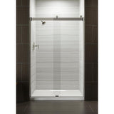 Levity 48 in. x 74 in. Semi-Frameless Sliding Shower Door in Nickel with Handle - Super Arbor