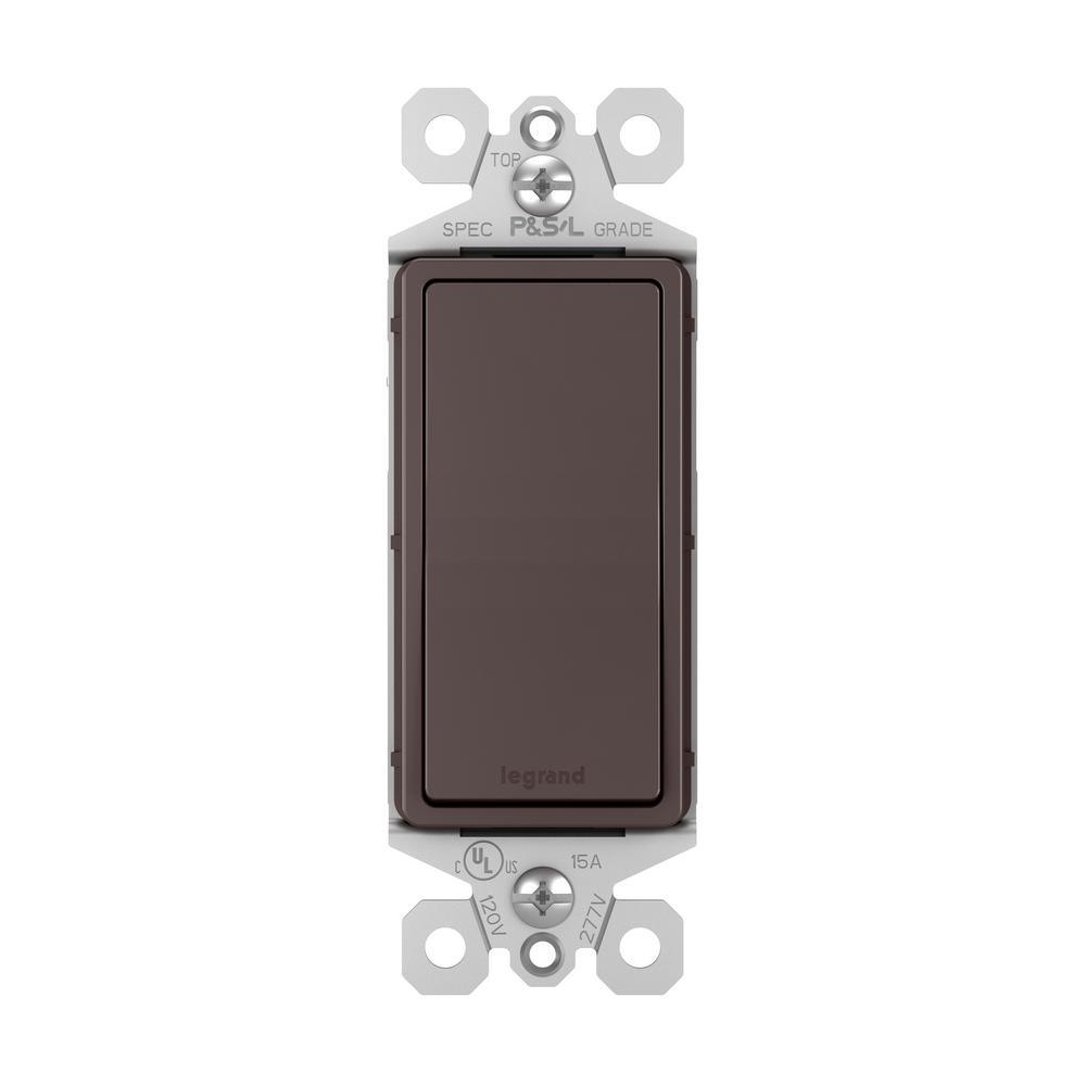radiant 15 Amp 120 Volt Single-Pole Rocker Light Switch, Nickel - Super Arbor