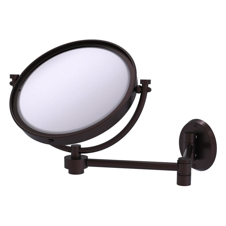 Allied Brass 8-in x 10-in Matte Gray Double-Sided Magnifying Wall-Mounted Vanity Mirror