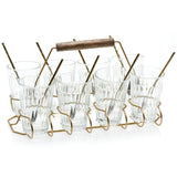 8-Piece Glass and Metal Entertaining Set with Caddy and Individual Serving Spoons