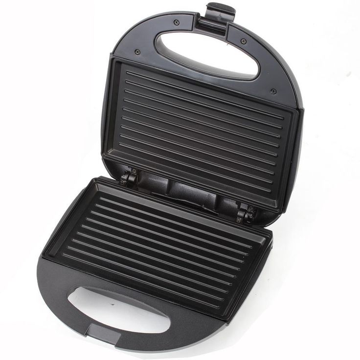 120 W 2-Slice Black Countertop Contact Grill and Sandwich Maker with Non-Stick Surface