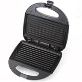 120 W 2-Slice Black Countertop Contact Grill and Sandwich Maker with Non-Stick Surface