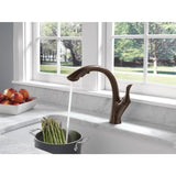 Delta Linden Venetian Bronze 1-Handle Deck-Mount Pull-Out Handle Kitchen Faucet (Deck Plate Included)