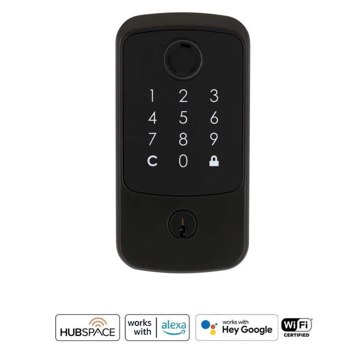 Defiant Hubspace Aged Bronze Square Biometric Fingerprint Electronic Touchpad Deadbolt
