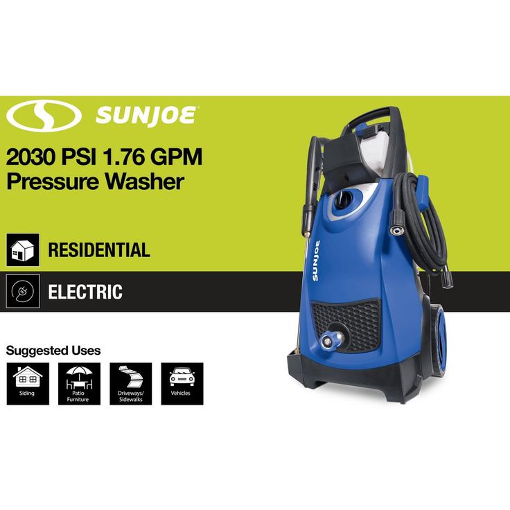 Sun Joe 2030 MAX PSI 1.76 GPM 14.5 Amp Electric Pressure Washer, Blue